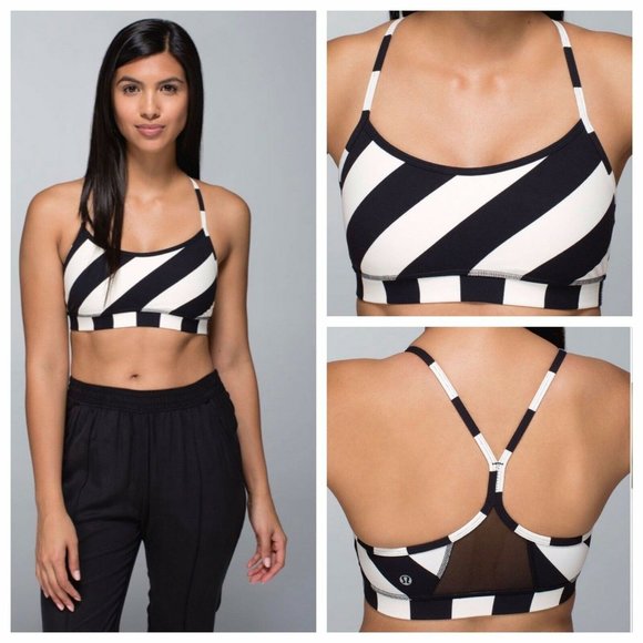 Lululemon Other - Lululemon Flow Y Bra IV Steep Stripe Black Horizon
